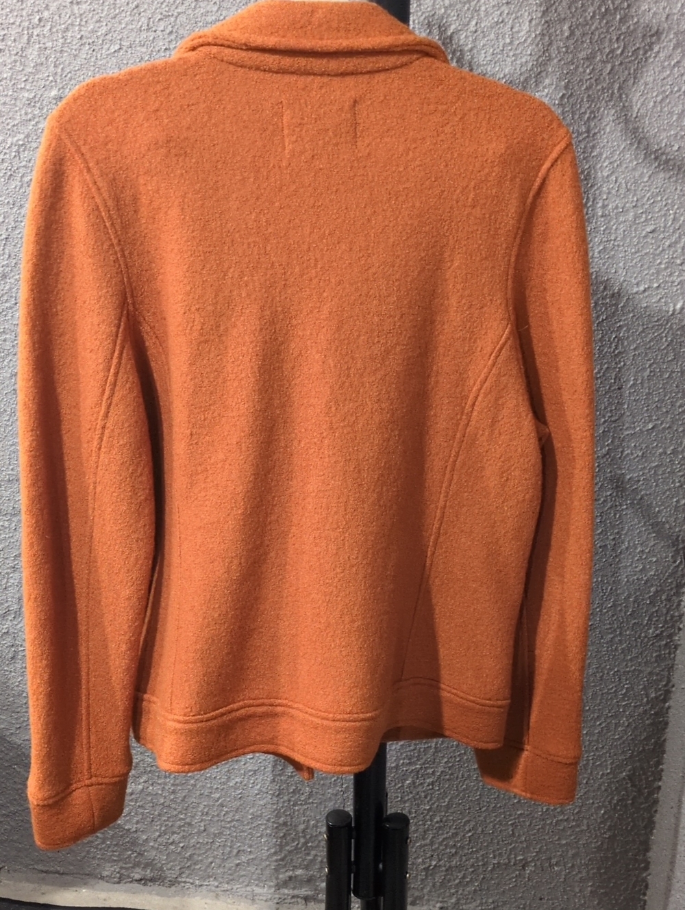 Tahari Orange Asymmetrical Zip Wool-Blend Jacket - Picture 5 of 5